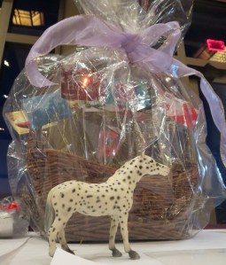 Spotted surveying the SSF gift basket.