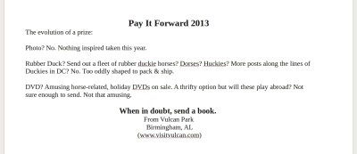 Pay It Forward letter trim