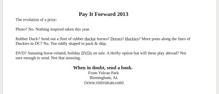 Pay It Forward letter trim