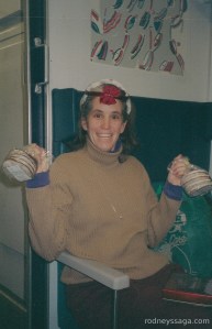 The first celebration of Rubber Ducky Day, somewhere between Berlin and Amsterdam in the wee small hours.