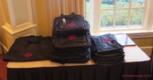 Spotted guarding the prize bags.