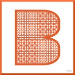 graphic of the letter B, with elaborate interior design