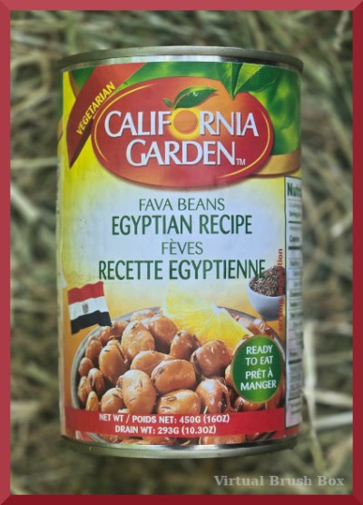photo of a can of fava beans, label in English & French