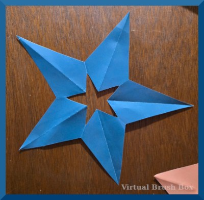 photo of a blue paper star