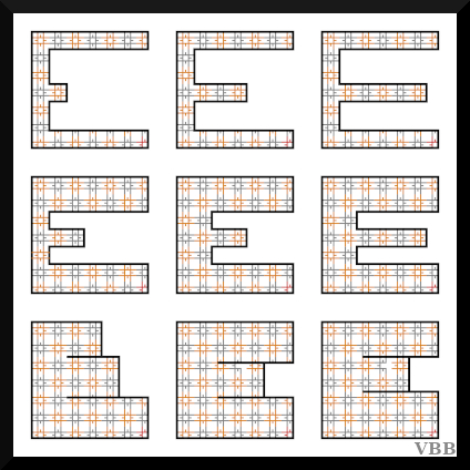 E Variations, Colorwork Alphabet, Lettering – Virtual Brush Box