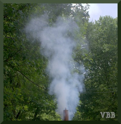 Photo of steam from a train whistle