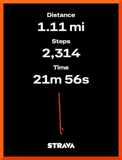 Strava map 1.11 miles