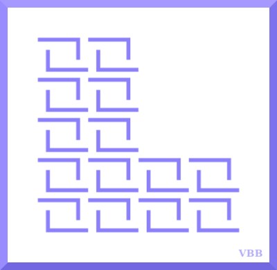 computer graphic in the shape of the letter L, filled with the letter L