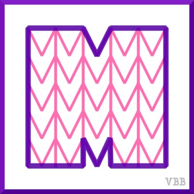 computer graphic of the letter M, filled with the letter M
