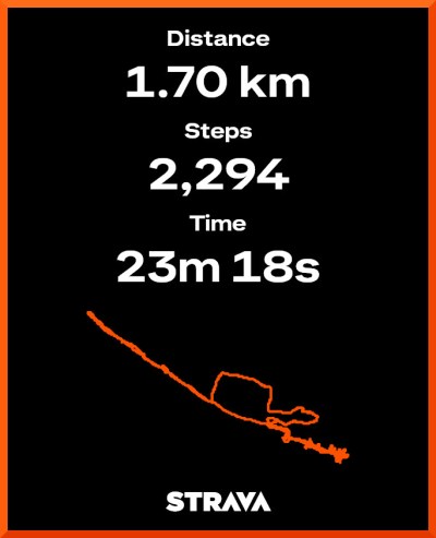 Strava map of 1.70 km walk