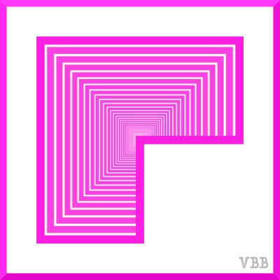 computer graphic of the letter P, filled with the letter P