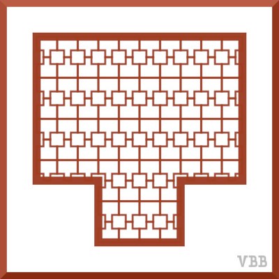 computer graphic of the letter T, filled with the letter T