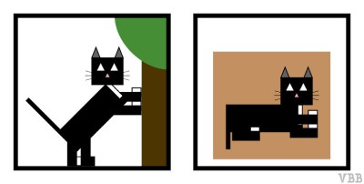 Computer graphic of cat comic.