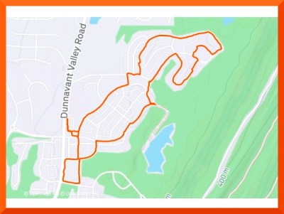 Strava map of 5K walk
