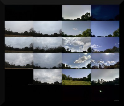 Four columns of photos taken every three hours on four days