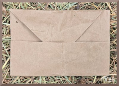 Photo of brown paper folded to become an envelope