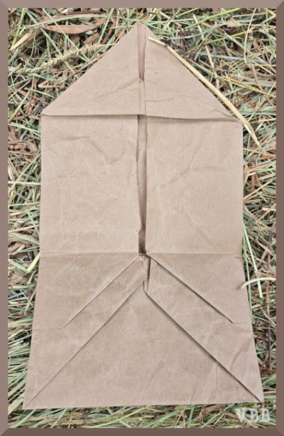 Photo of brown paper folded to become an open envelope