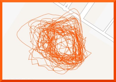 Strava map of 2.93 mile walk