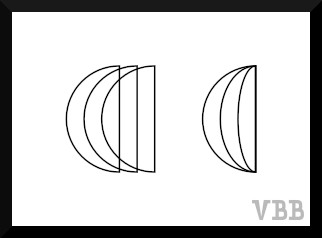 Computer drawing of two half circle grids, one parallel, one pole to pole.